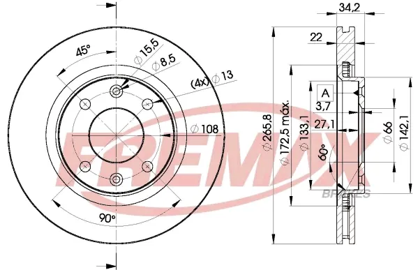Гальмівні диски передні BD4750 Fremax