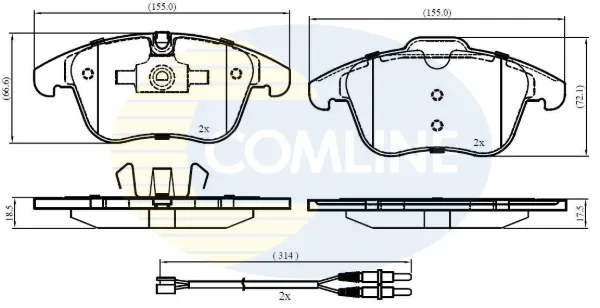Передні тормозні колодки CBP22002 Comline