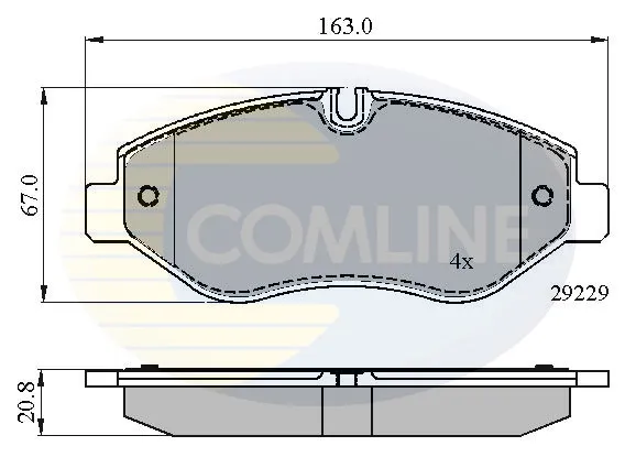 Передні тормозні колодки CBP01616 Comline