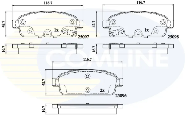 Задні гальмівні колодки CBP32024 Comline
