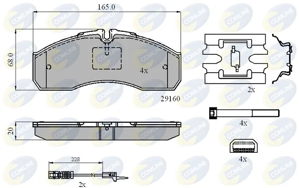 Передні тормозні колодки CBP21735 Comline