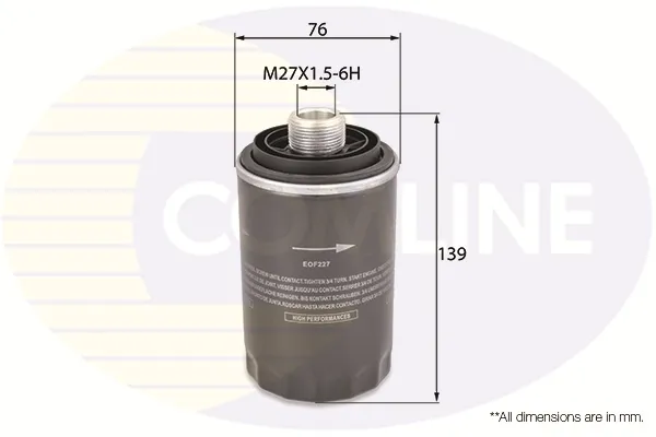 Масляний фільтр EOF227 Comline