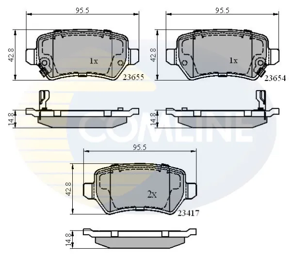 Задні гальмівні колодки CBP31551 Comline