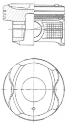 Поршень з пальцем без кілець, STD 41250600 Kolbenschmidt