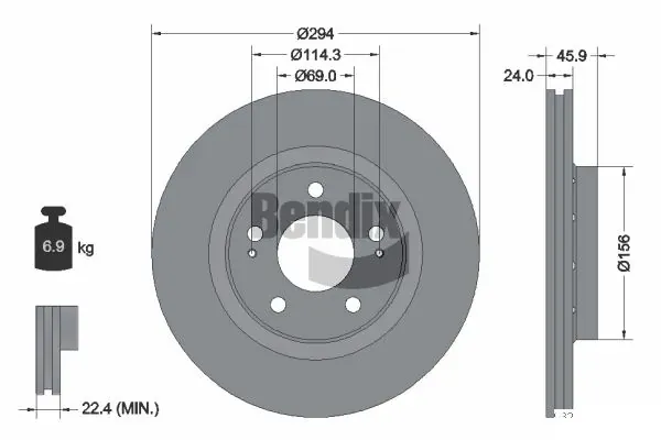 Гальмівні диски передні BDS1279 Jurid/Bendix