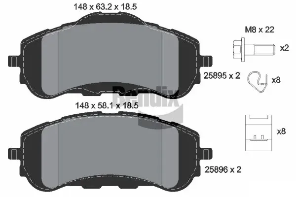 Передні тормозні колодки BPD1072 Jurid/Bendix