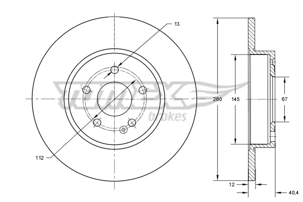 Гальмівні диски передні TX7406 Tomex