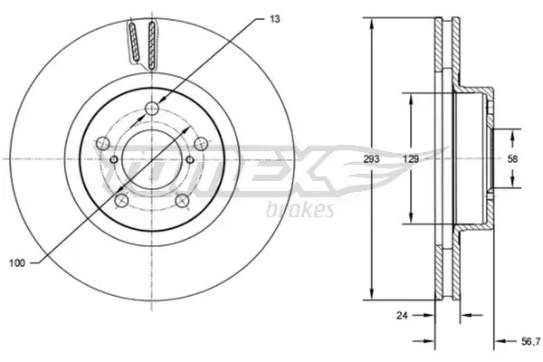 Гальмівні диски передні TX7274 Tomex