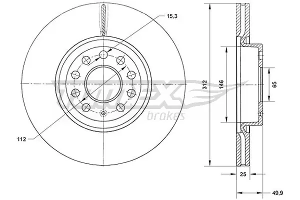 Гальмівні диски передні TX7112 Tomex