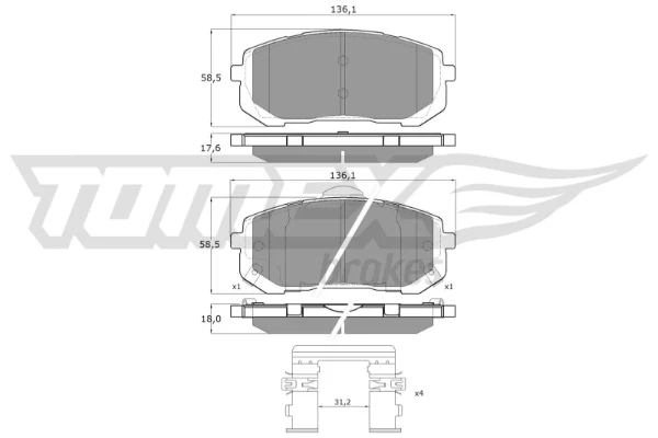  Передні тормозні колодки Hyundai Elantra 6