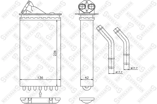Радіатор пічки 1035011SX Stellox