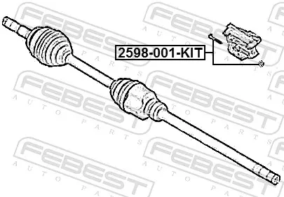 Болт опори підвісного підшипника передньої півосі 2598001KIT Febest