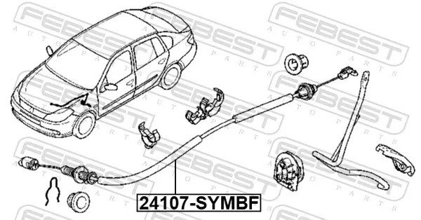 Трос газу 24107SYMBF Febest