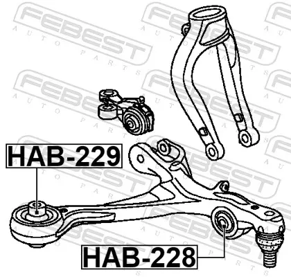 Сайлентблок переднього важеля HAB228 Febest