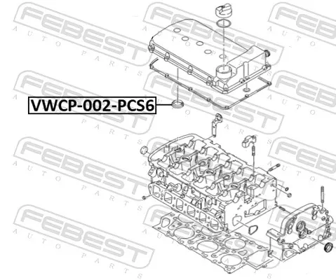 Кільце ущільнювальне свічкового колодязя VWCP002PCS6 Febest