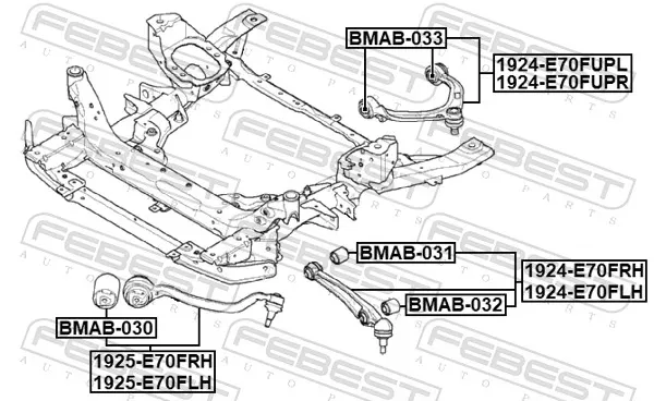 Важіль передньої підвіски нижній, правий 1924E70FRH Febest
