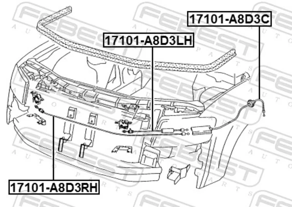  Трос відкриття капота, передній Audi A8 