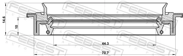 Сальник роздавальної коробки, передній вихідний 95JDS46701015C Febest