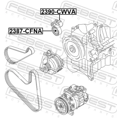 Натягувач приводного ременя 2390CWVA Febest
