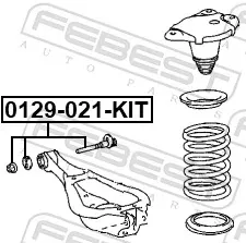 Болт кріплення заднього нижнього важеля, внутрішній 0129021KIT Febest
