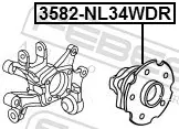 Цапфа - поворотний кулак задній, правий 3582NL34WDR Febest