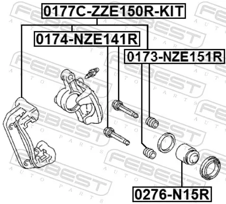 Скоба супорту заднього 0177CZZE150RKIT Febest
