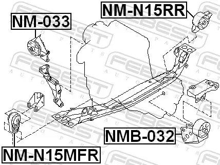 Подушка (опора) двигуна, задня Nissan Sunny III седан (N14) (1990 - 1995) ціна, від