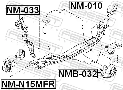  Подушка двигуна передня Nissan Sunny 3