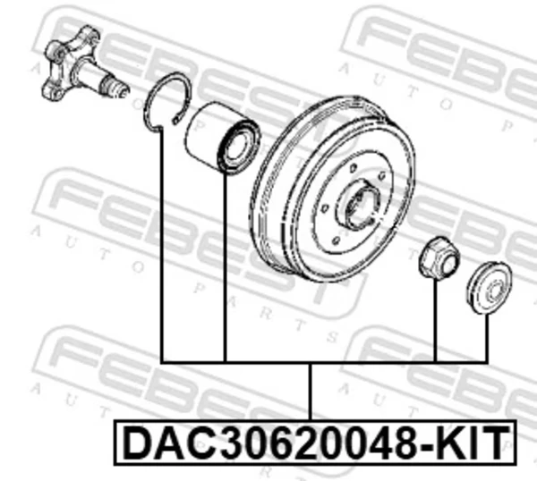 Підшипник задньої ступиці DAC30620048KIT Febest