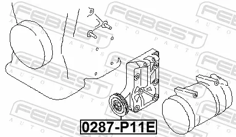 Ролик натяжителя ременя агрегатів на Nissan Sunny III N14