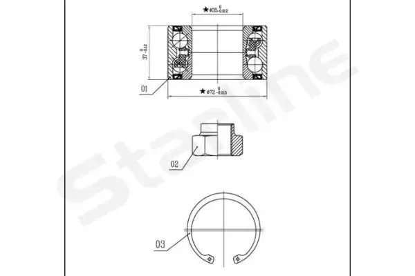 Підшипник ступиці LO00882 Starline