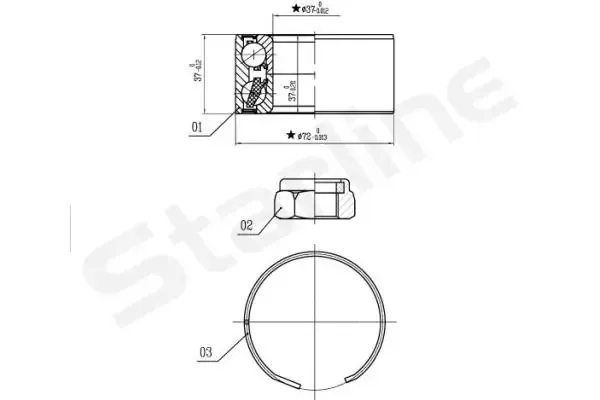 Підшипник ступиці LO03596 Starline