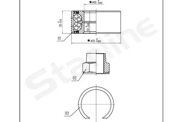 Підшипник ступиці LO03414 Starline