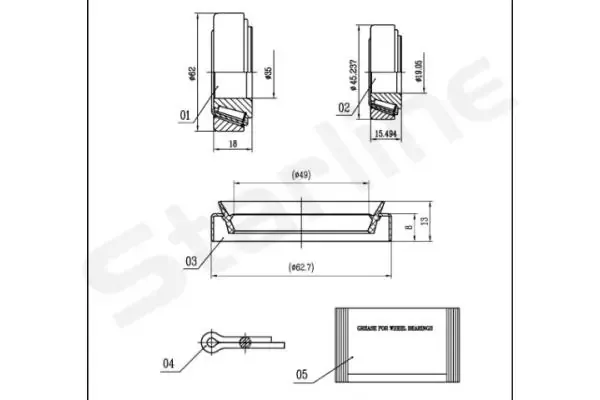 Підшипник ступиці LO01465 Starline