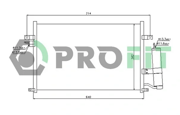 Радіатор кондиціонера PR1704C1 Profit