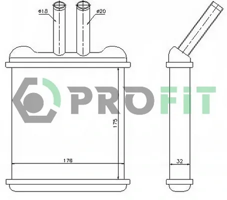 Радіатор пічки PR1106N1 Profit