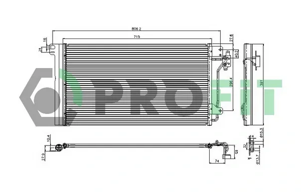 Радіатор кондиціонера PR9572C1 Profit