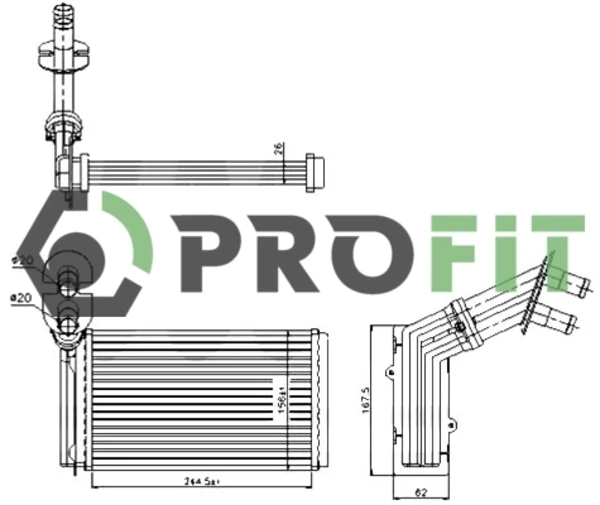 Радіатор пічки 17600007 Profit