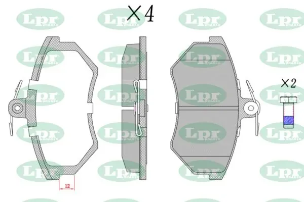 Передні тормозні колодки 05P613 LPR