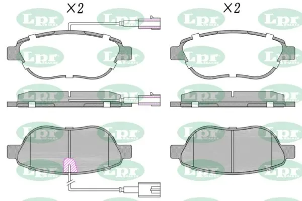 Передні тормозні колодки 05P1657 LPR