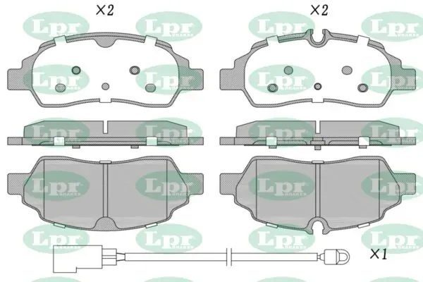 Задні гальмівні колодки 05P2130A LPR