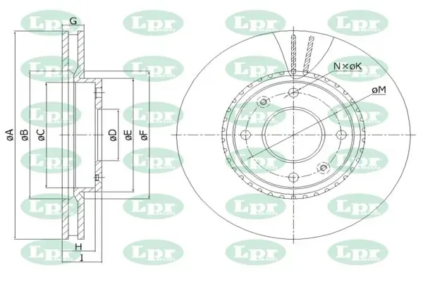 Гальмівні диски передні H2015V LPR