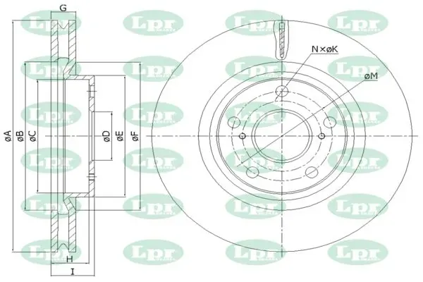 Гальмівні диски передні T2032V LPR