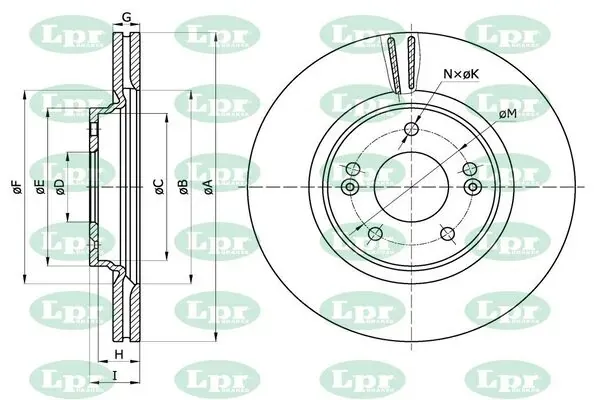Гальмівні диски передні H2052V LPR
