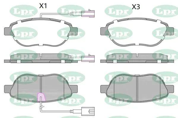 Передні тормозні колодки 05P764 LPR