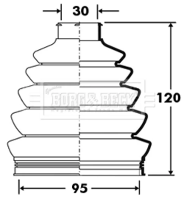Пильник ШРУСа зовнішній BCB2393 Borg&beck