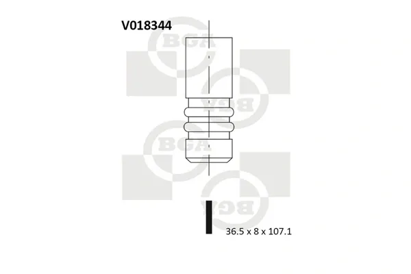 Клапан впускний V018344 BGA