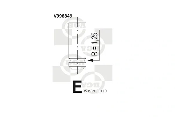 Клапан впускний V998849 BGA