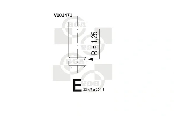 Клапан впускний V003471 BGA