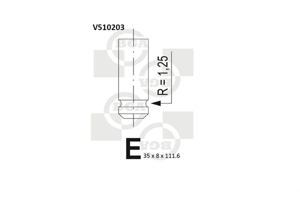 Клапан впускний V510203 BGA